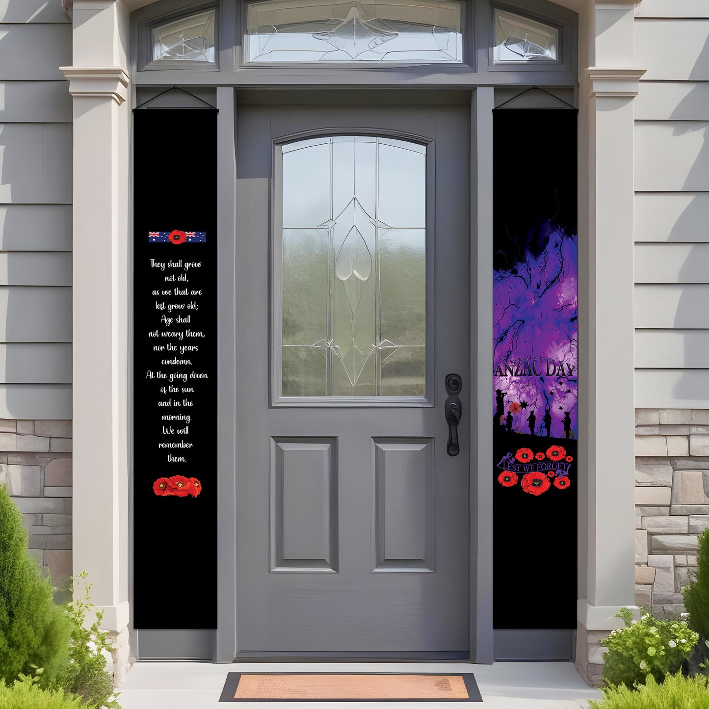 Anzac Day Lest We Forget 25th April Door Banner