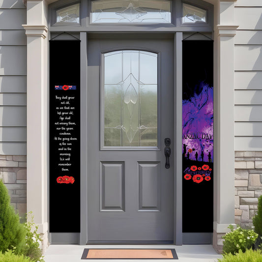 Anzac Day Lest We Forget 25th April Door Banner