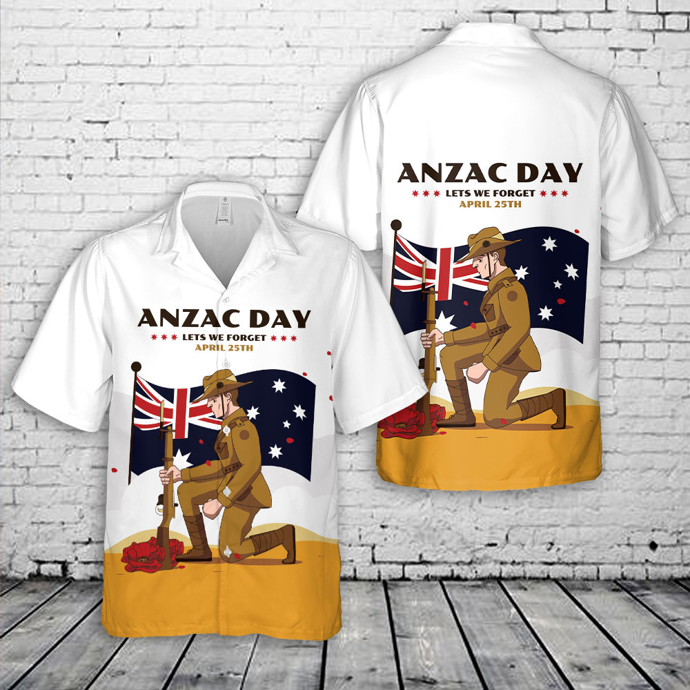 Anzac Day Lest We Forget April 25th Solider Hawaiian Shirt