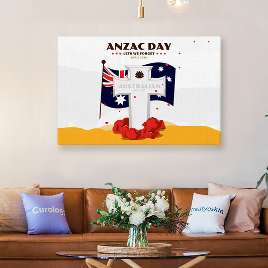 Anzac Day Lest We Forget Australian Solider Canvas Prints