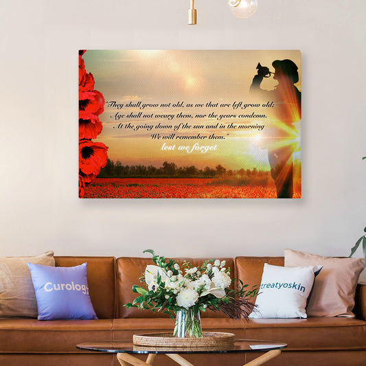Anzac Day Lest We Forget Canvas Prints