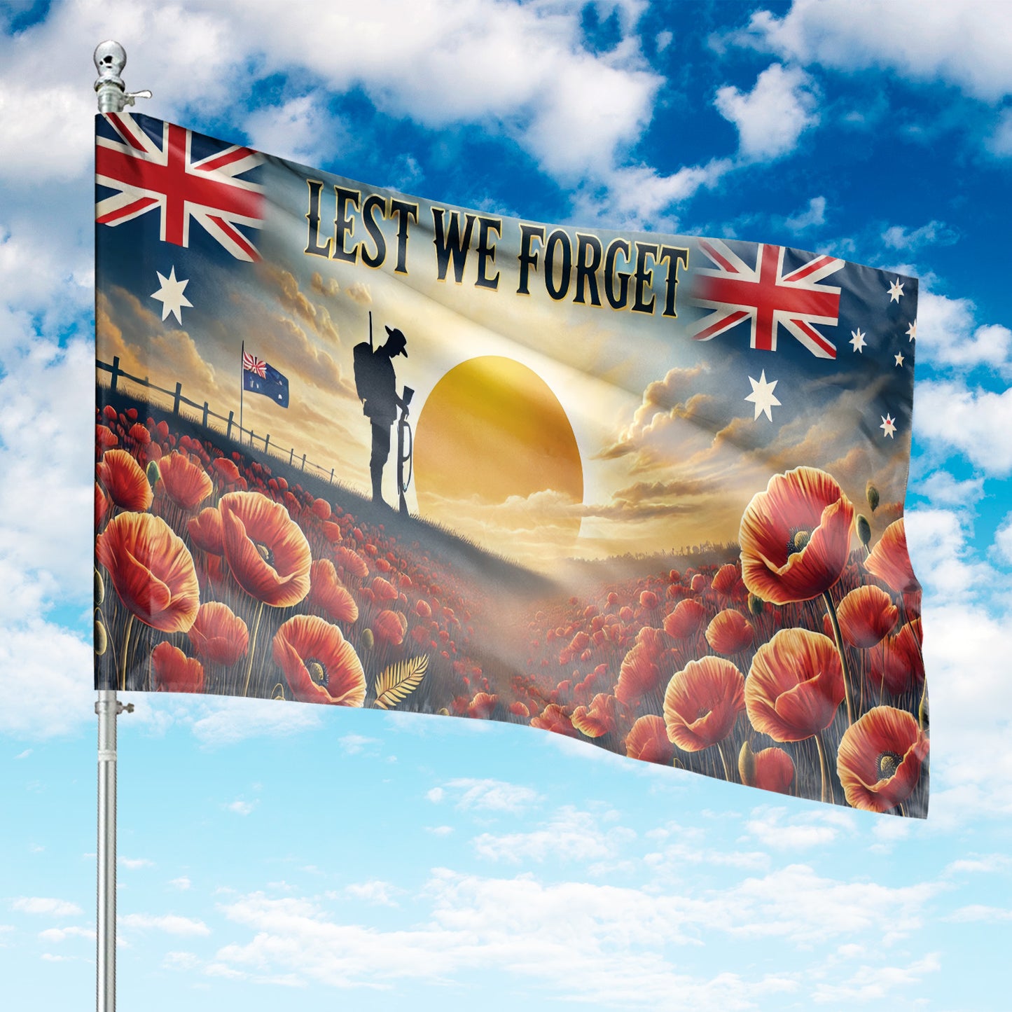 Anzac Day Lest We Forget House Flag