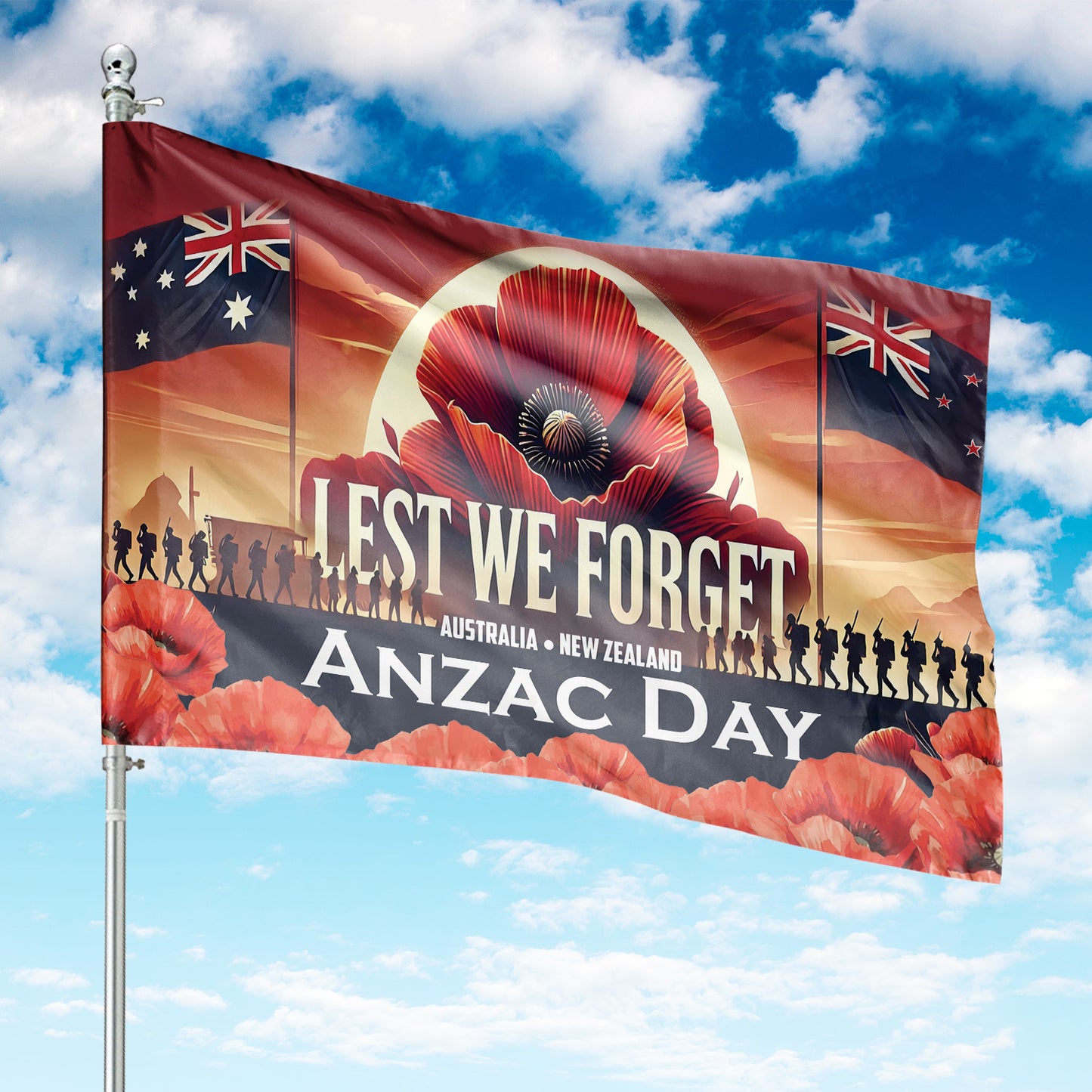 Anzac Day Lest We Forget House Flag
