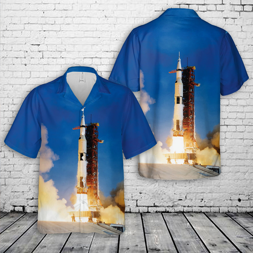 Apollo 11 Saturn V Hawaiian Shirt