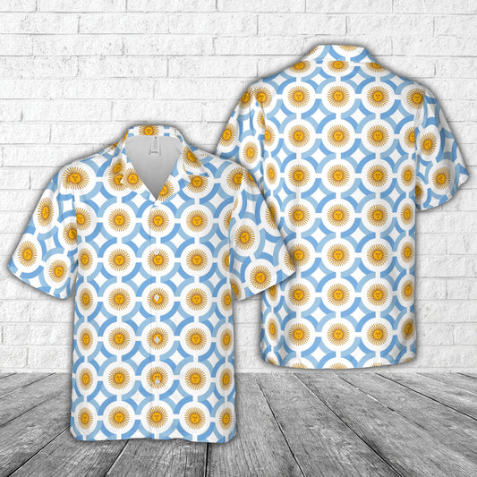 Argentina Flag Pattern Hawaiian Shirt