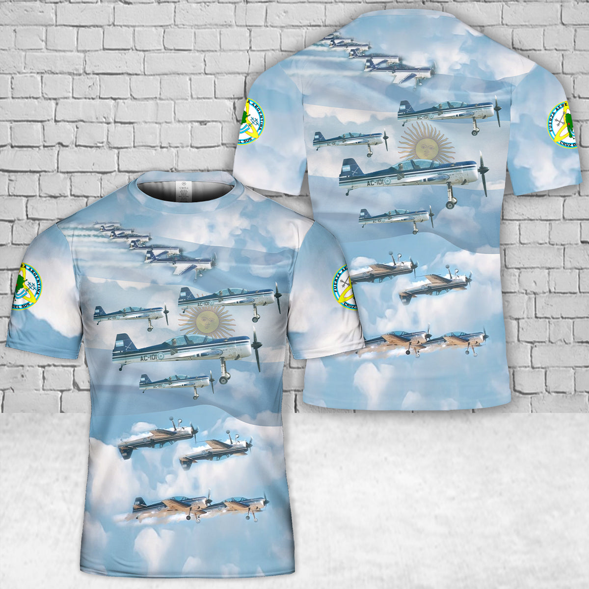 Argentine Air Force Escuadrilla Acrobática Cruz del Sur (Southern Cross Aerobatic Flight) aerobatic demonstration team T-Shirt 3D