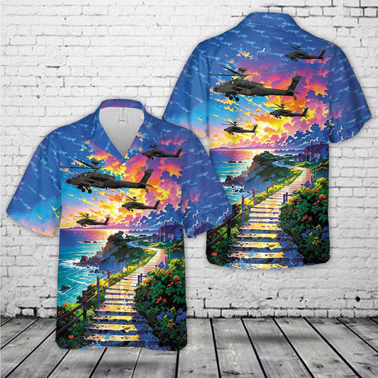 Arizona Army NG 1st Apache Helicopter Attack Battalion, 285th Aviation Regiment Boeing AH-64D Apache Longbow Hawaiian Shirt