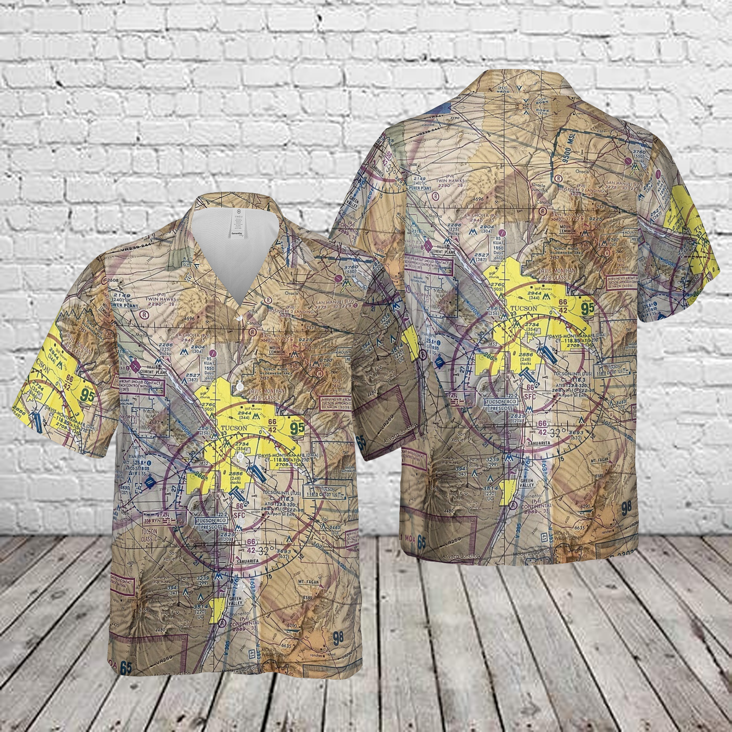 Arizona Tucson area aviation sectional Hawaiian Shirt