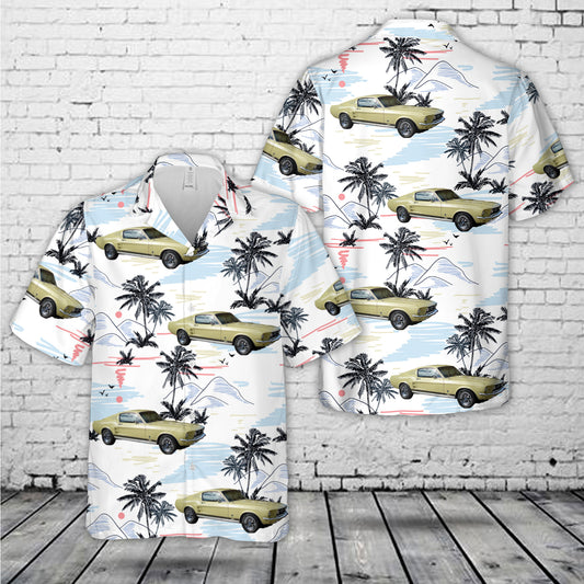 Aspen Gold 1967 Mustang GT High Country Special Fastback Hawaiian Shirt