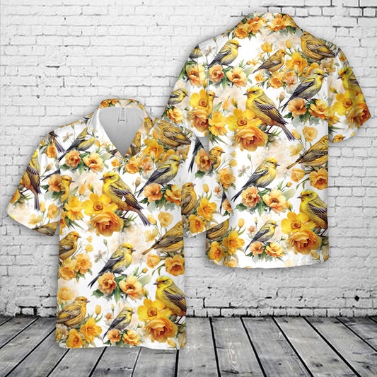 Atlantic Canary Bird Hawaiian Shirt