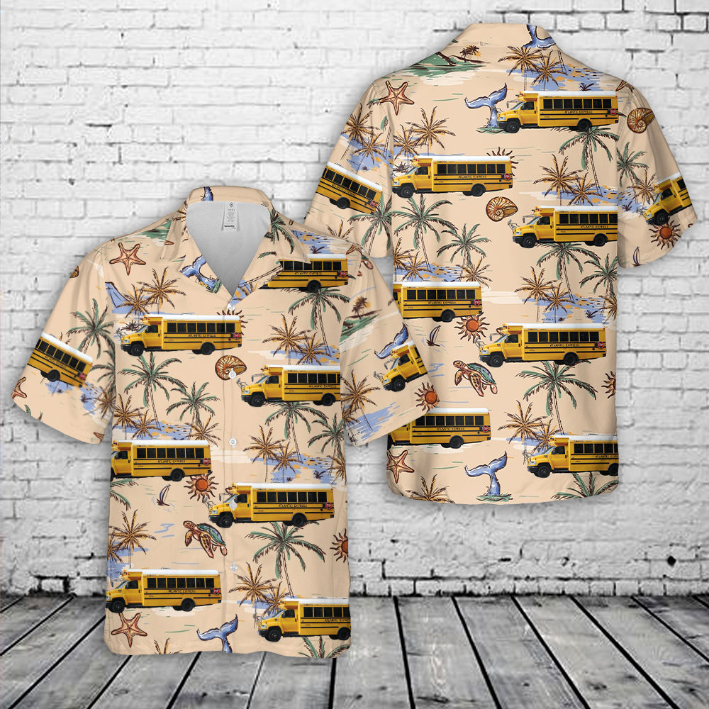 Atlantic Express School Bus Hawaiian Shirt