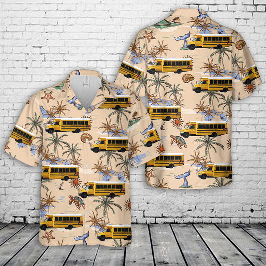 Atlantic Express School Bus Hawaiian Shirt