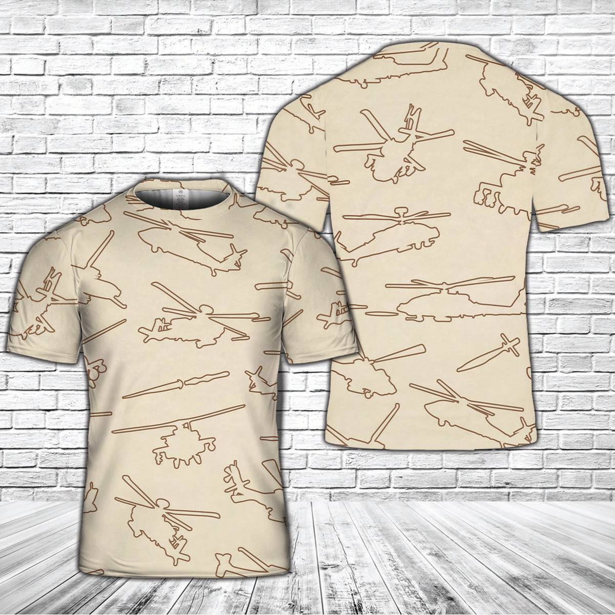 Attack Helicopter Silhouette T-Shirt 3D