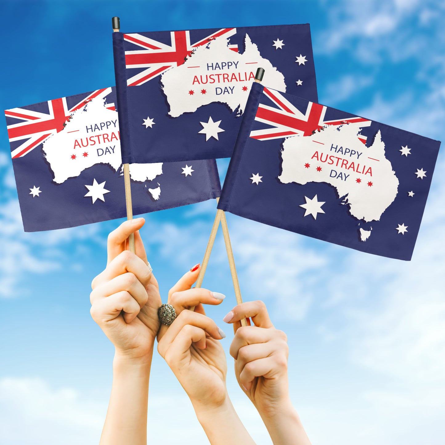 Australia Day Hand Flag