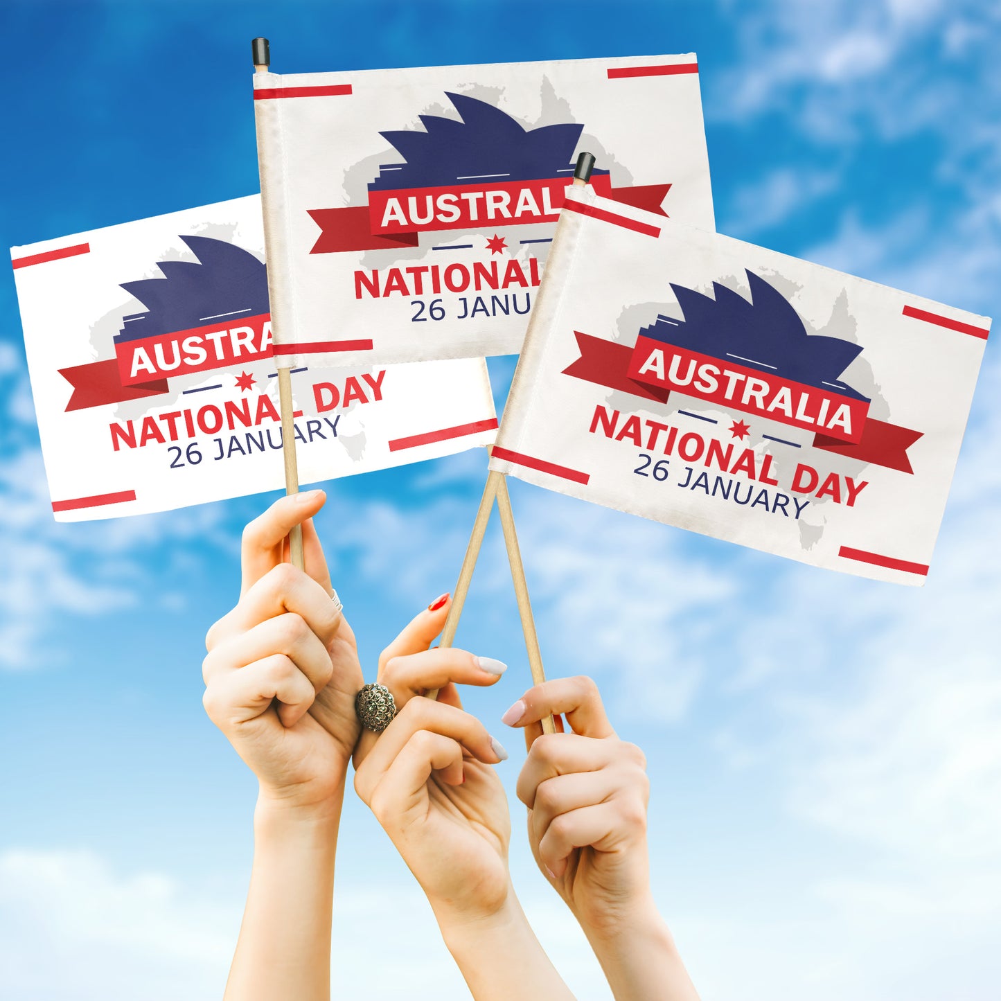 Australia Day Hand Flag