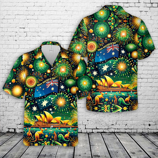 Australia Day With Firework Hawaiian Shirt