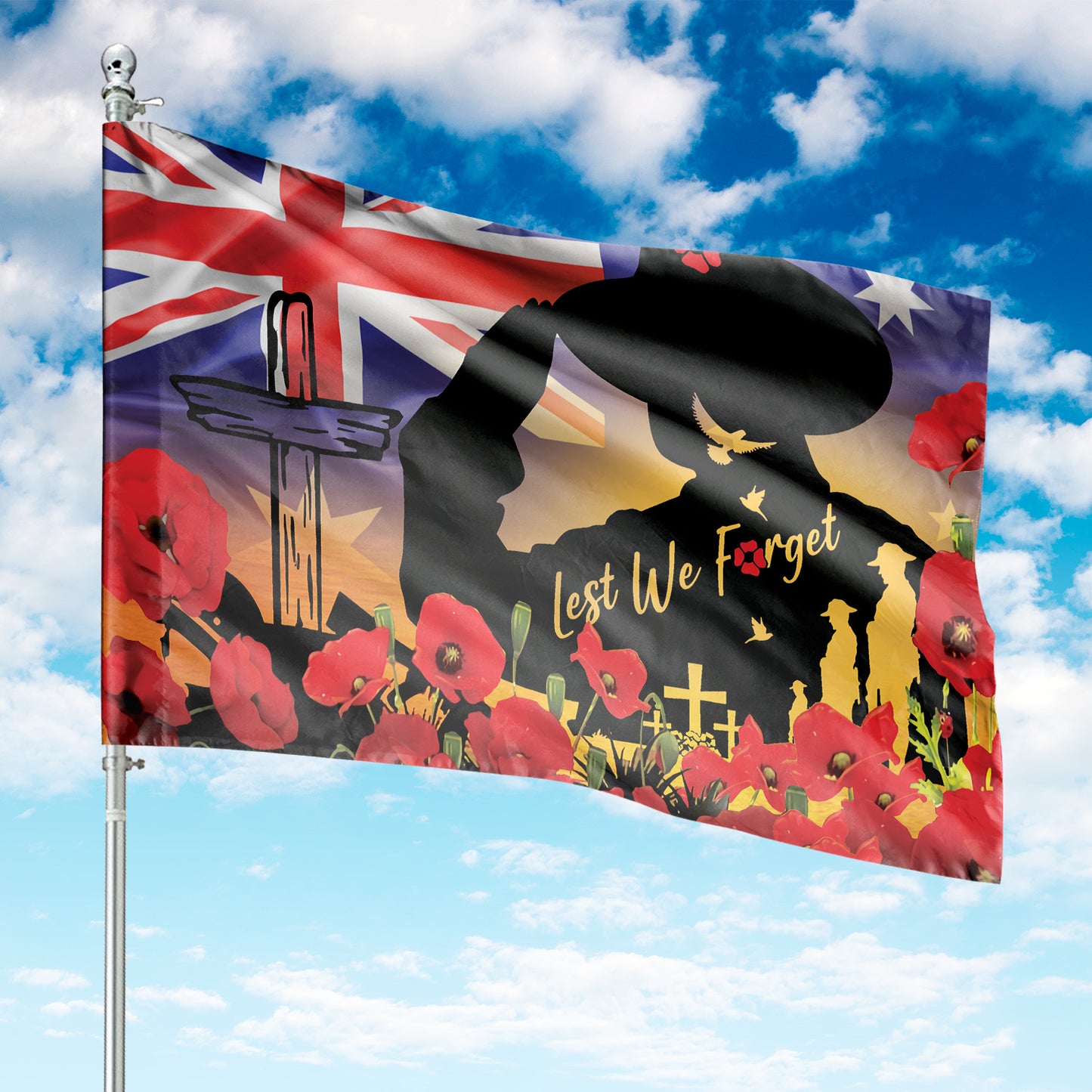 Australia Flag Anzac Day Flag Lest We Forget House Flag