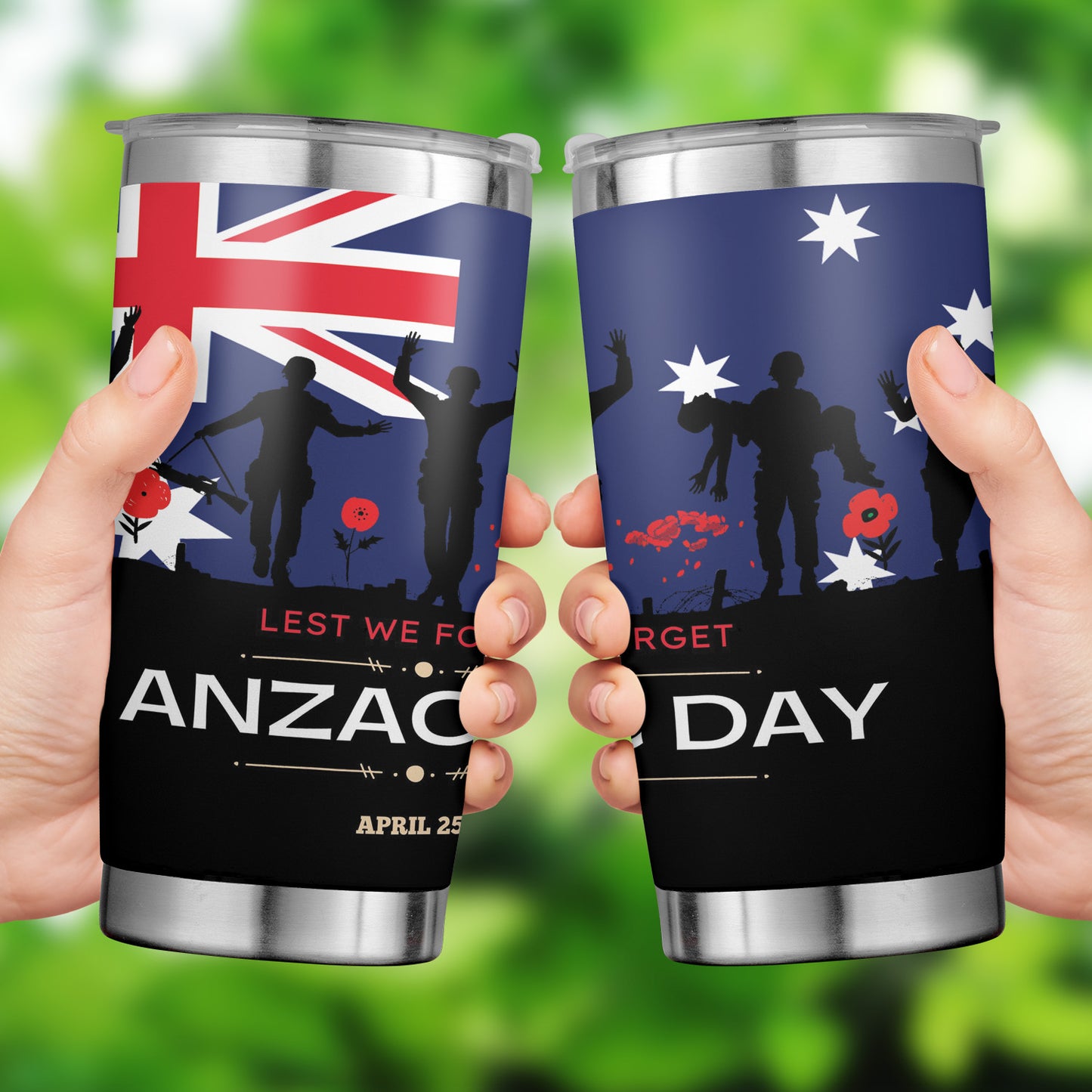 Australian Anzac Day Lest We Forget Tumbler 20oz