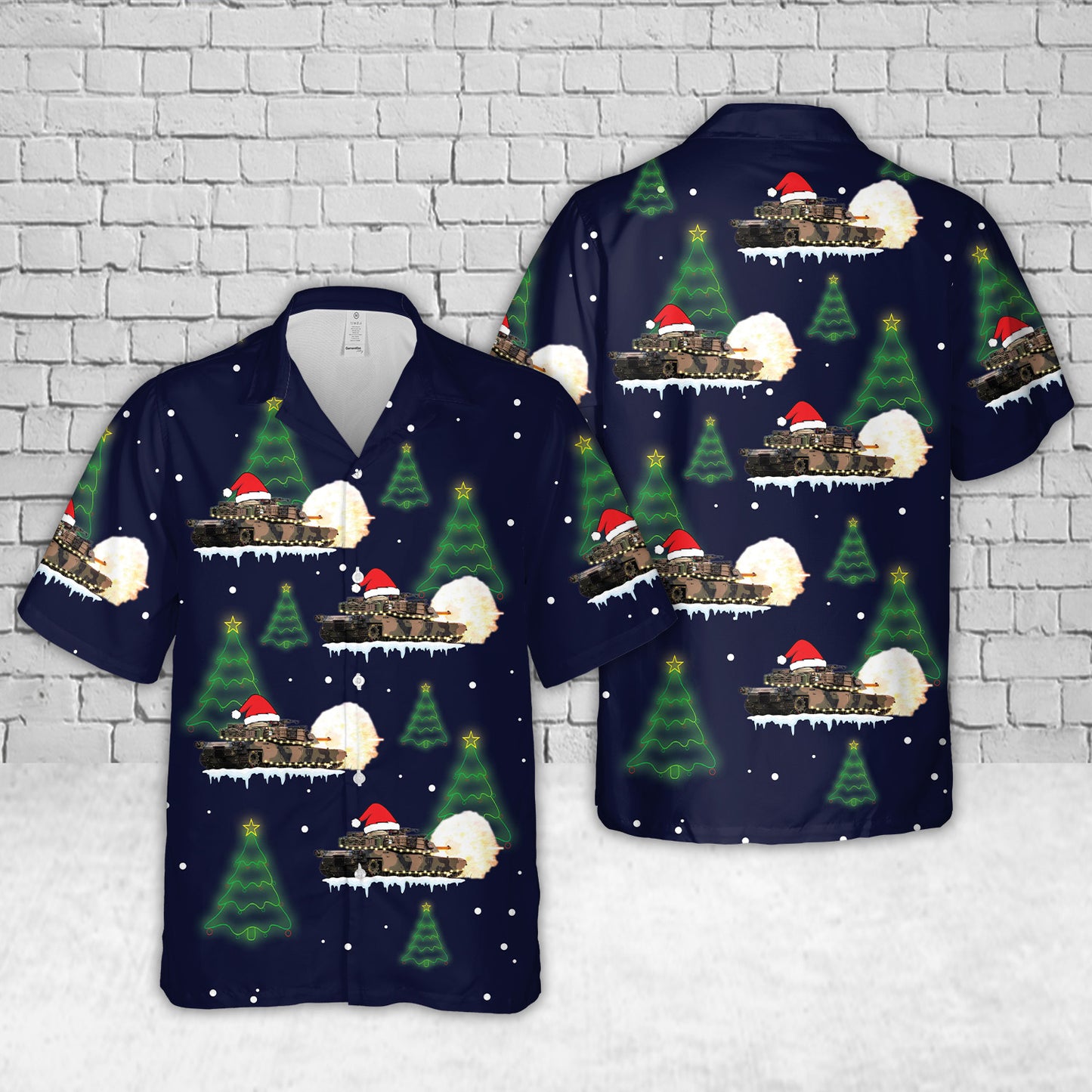 Australian Army M1 Abrams tank Neon Christmas Xmas Hawaiian Shirt