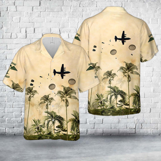 Australian Army Soldiers, 3rd Royal Australian Regiment parachute jump from a C-130 Hercules cargo aircraft Hawaiian Shirt