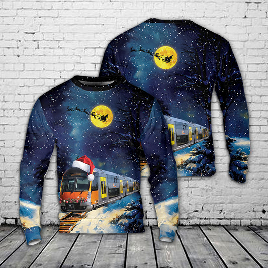 Australian Sydney Trains B Sets Suburban Passenger Christmas AOP Sweater