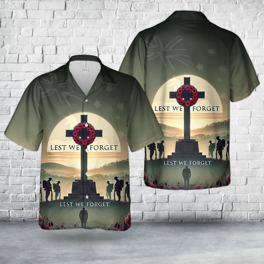 Australian Veteran Anzac Day Lest We Forget Hawaiian Shirt