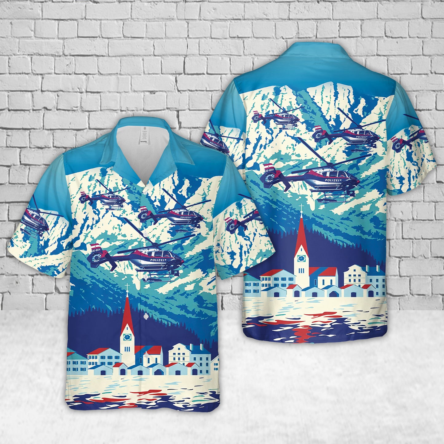 Austrian Police Helicopter Eurocopter EC-135 Hawaiian Shirt