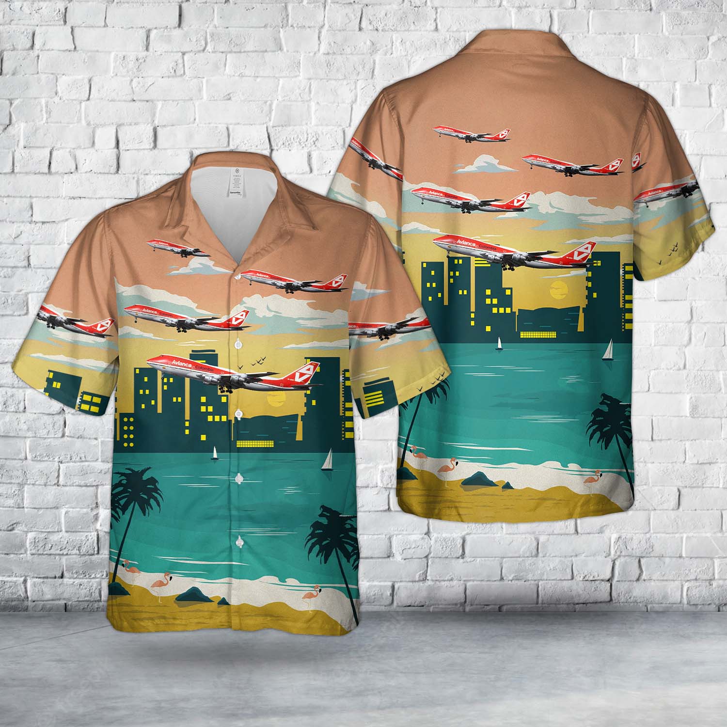 Avianca Colombia Boeing 747-124 Hawaiian Shirt