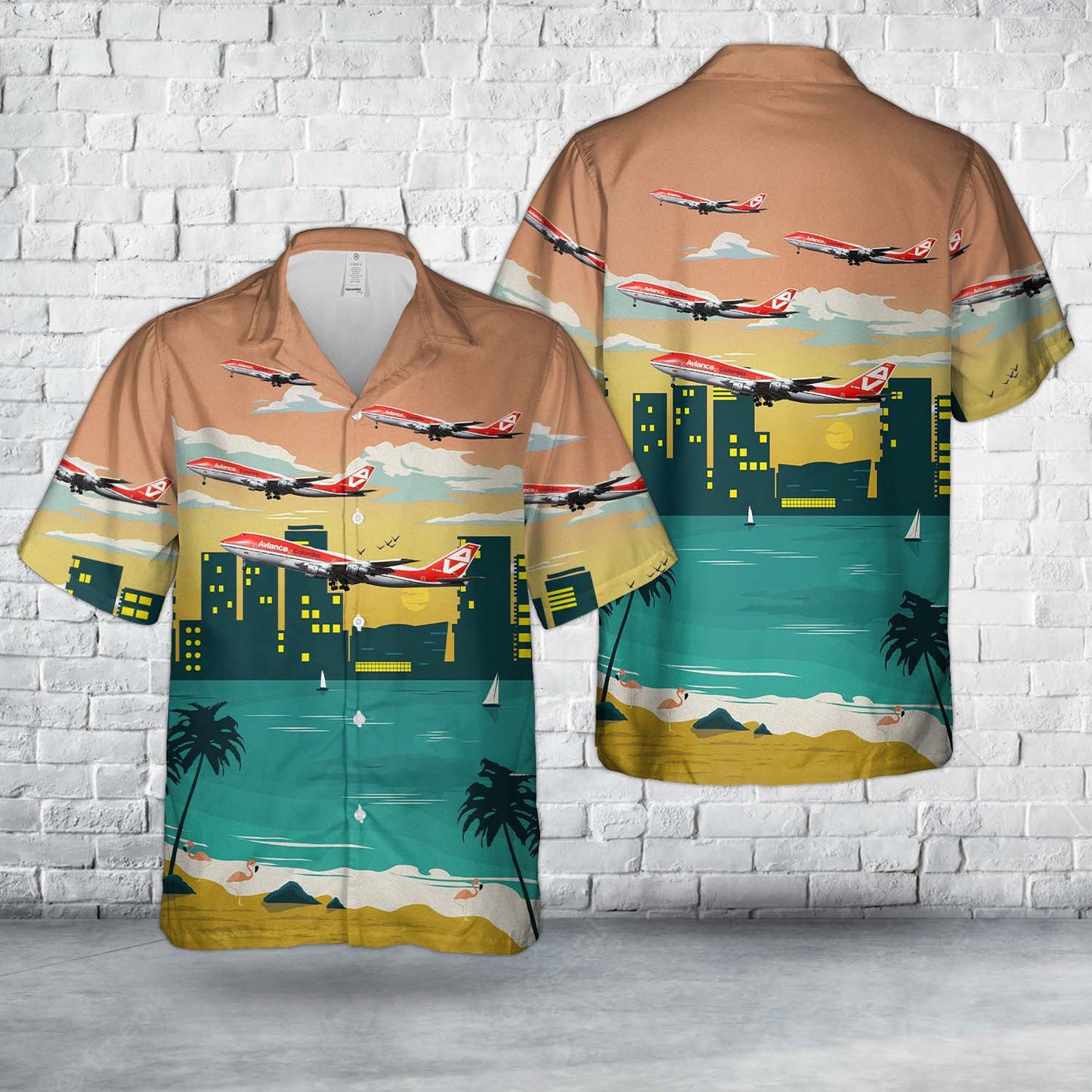 Avianca Colombia Boeing 747-124 Hawaiian Shirt