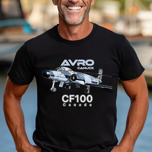 Avro Canuck Canada CF100 Vintage Military Aircraft Classic Unisex T-Shirt Gildan 5000 (Made In US)