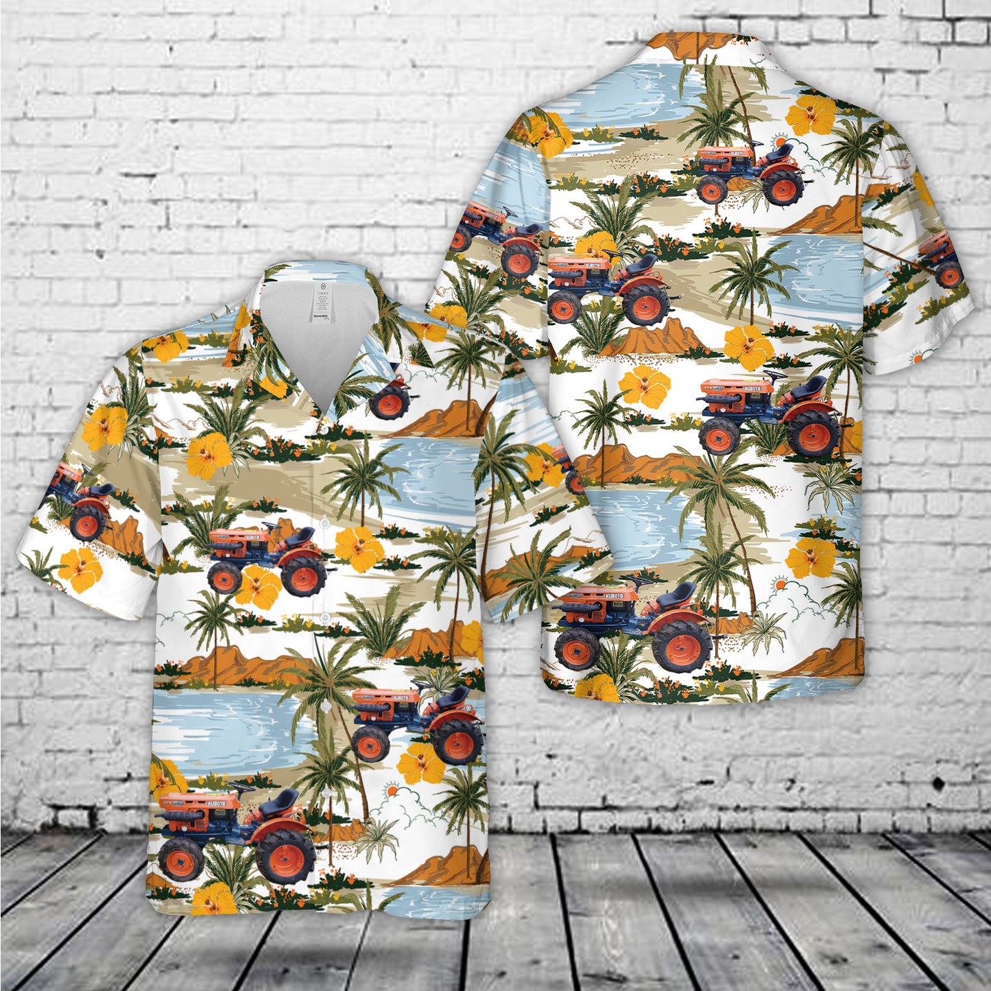 B6100D Kubota Compact Tractor Hawaiian Shirt