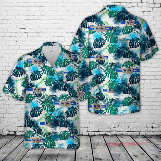 BASIC JUMP WINGS US Army Combat Infantry Badge CIB Airborne Hawaiian Shirt