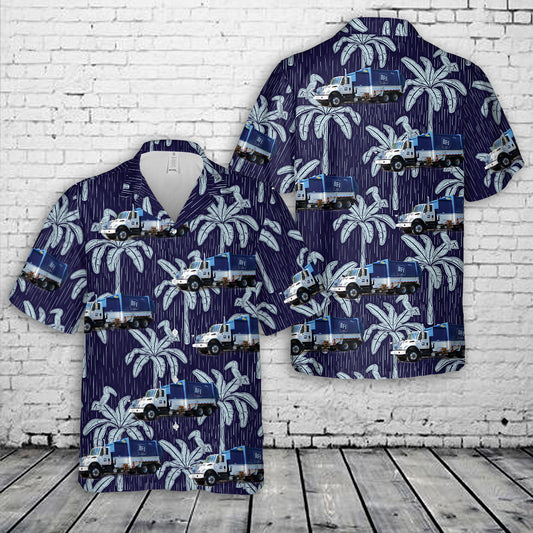 BFI Canada International 7400 Garbage Truck Hawaiian Shirt