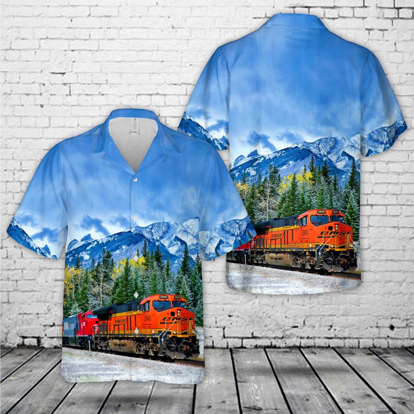 BNSF 3940 GE ET44C4 Hawaiian Shirt