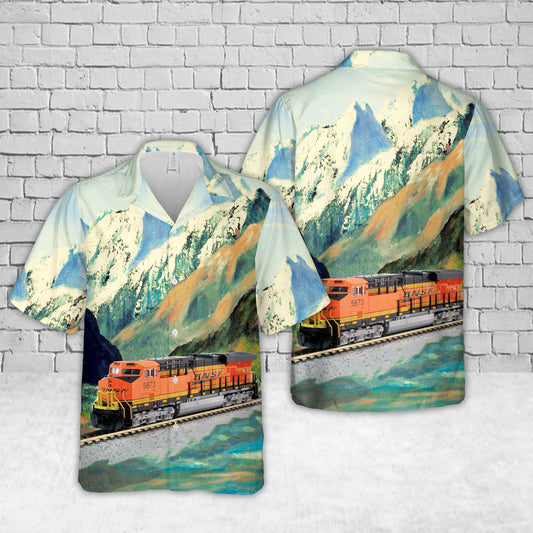 BNSF N GE ES44AC "Swoosh" #5953 Hawaiian Shirt