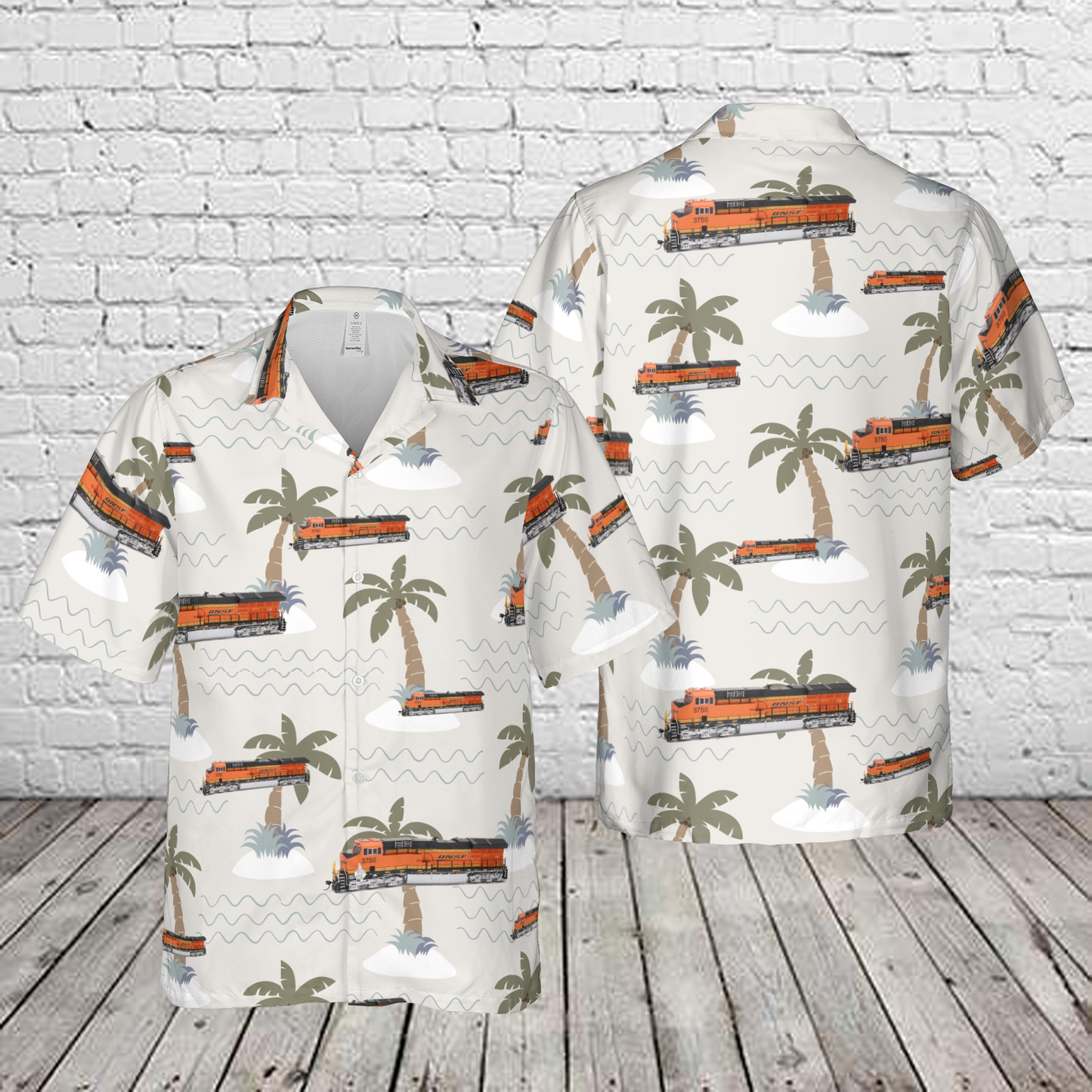 BNSF Railway GE Tier 4 GEVo ET44C4 Locomotive Hawaiian Shirt