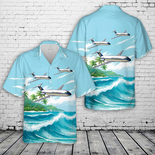 BRITISH CALEDONIAN AIRWAYS BAC ONE-ELEVEN 320AZ G-BKAV (1971) Hawaiian Shirt