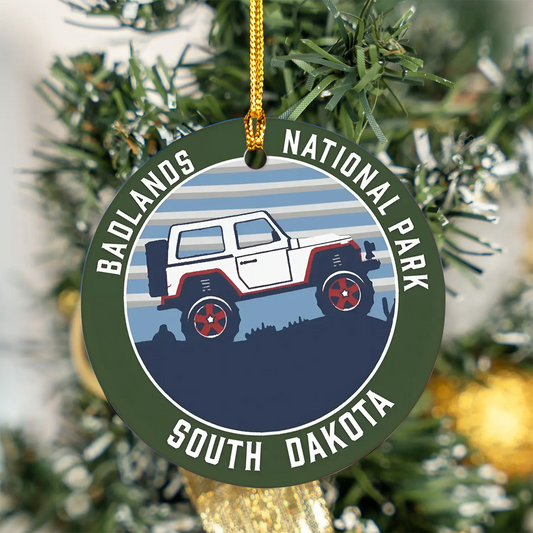 Badlands National Park South Dakota SUV Car Truck Ceramic Ornament