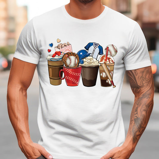Baseball Coffee Cups Classic Unisex T-Shirt Gildan 5000 (Made In US)