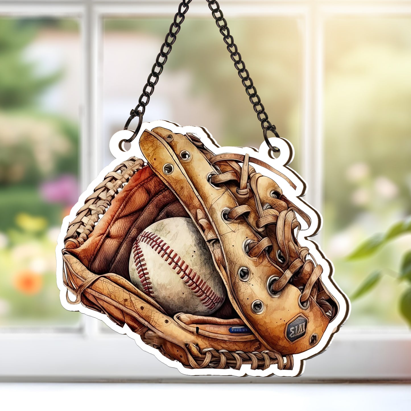 Baseball Glove Custom Shape Window Hanging Suncatcher