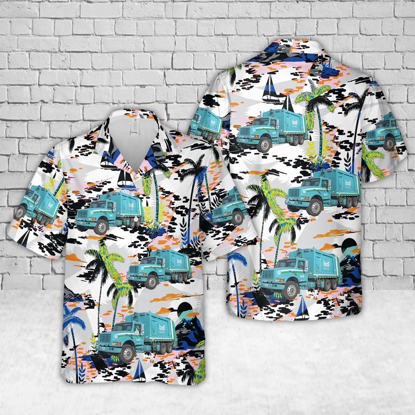 Basin Disposal, Inc. International 4900 - Heil DuraPack 5000 Garbage Truck Hawaiian Shirt