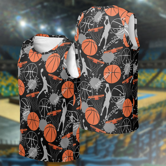 Basketball Game Seamless Pattern Sports Sleeveless Jersey Tank Top