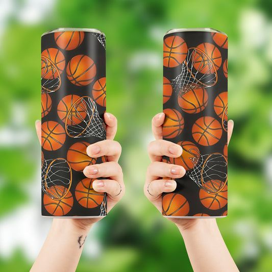 Basketball and Hoops Skinny Tumbler Stainless Steel with Lids 20OZ