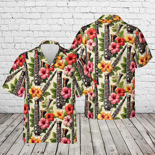 Bassoons With Hibiscus Flowers Hawaiian Shirt