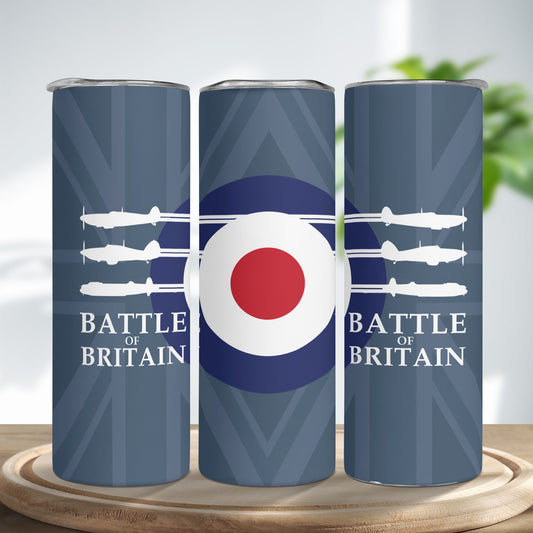 Battle of Britain Skinny Tumbler Stainless Steel with Lids 20OZ