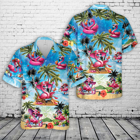 Beach Flamingo Hawaiian Shirt