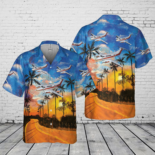 Beechcraft 200 US Army Corps of Engineers airplane Pocket Hawaiian Shirt