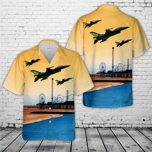 Belgian Air Force General Dynamics F-16AM Fighting Falcon "Green Viper" Hawaiian Shirt