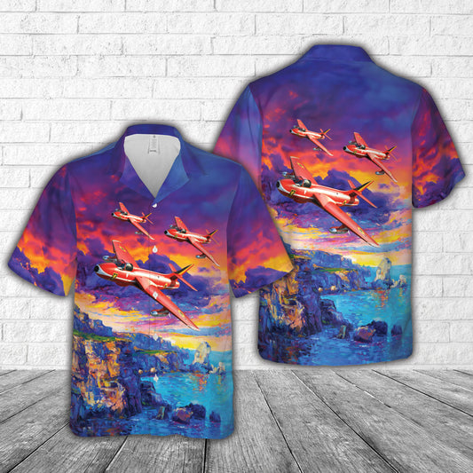 Belgian Air Force Red Devils HAWKER HUNTER F6 Jet Fighter Hawaiian Shirt