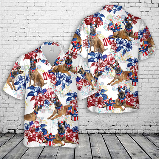 Belgian Malinois, 4th Of July Hawaiian Shirt